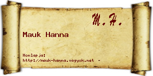 Mauk Hanna névjegykártya
